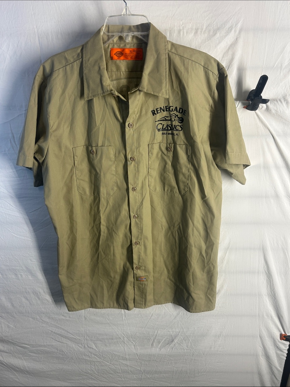 Dickies Olive Short-Sleeve Button-Up Work Shirt